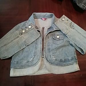 Jean jacket cropped long sleeve